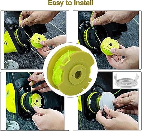 Miniatura 7 de AC80RL3 - Carrete de repuesto para recortadora de cuerdas, compatible con Ryobi One Plus+ AC80RL3 18V, 24 V y 40 V, línea trenzada de 080 pulgadas,