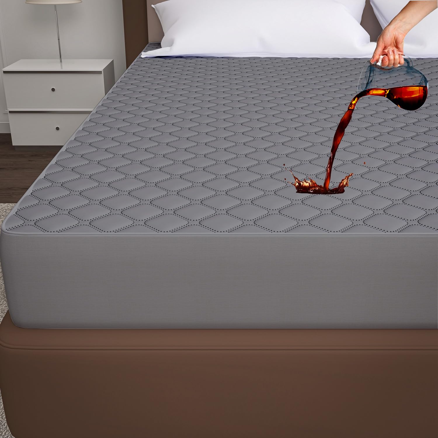 Ayka Waterproof Queen Mattress Protector - 100% Cotton -17