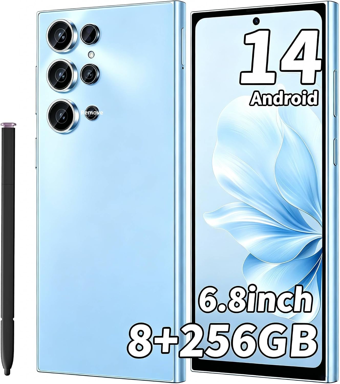 C24 Ultra Unlocked Phone, 8GB+256GB Large Storage Smart Phone,