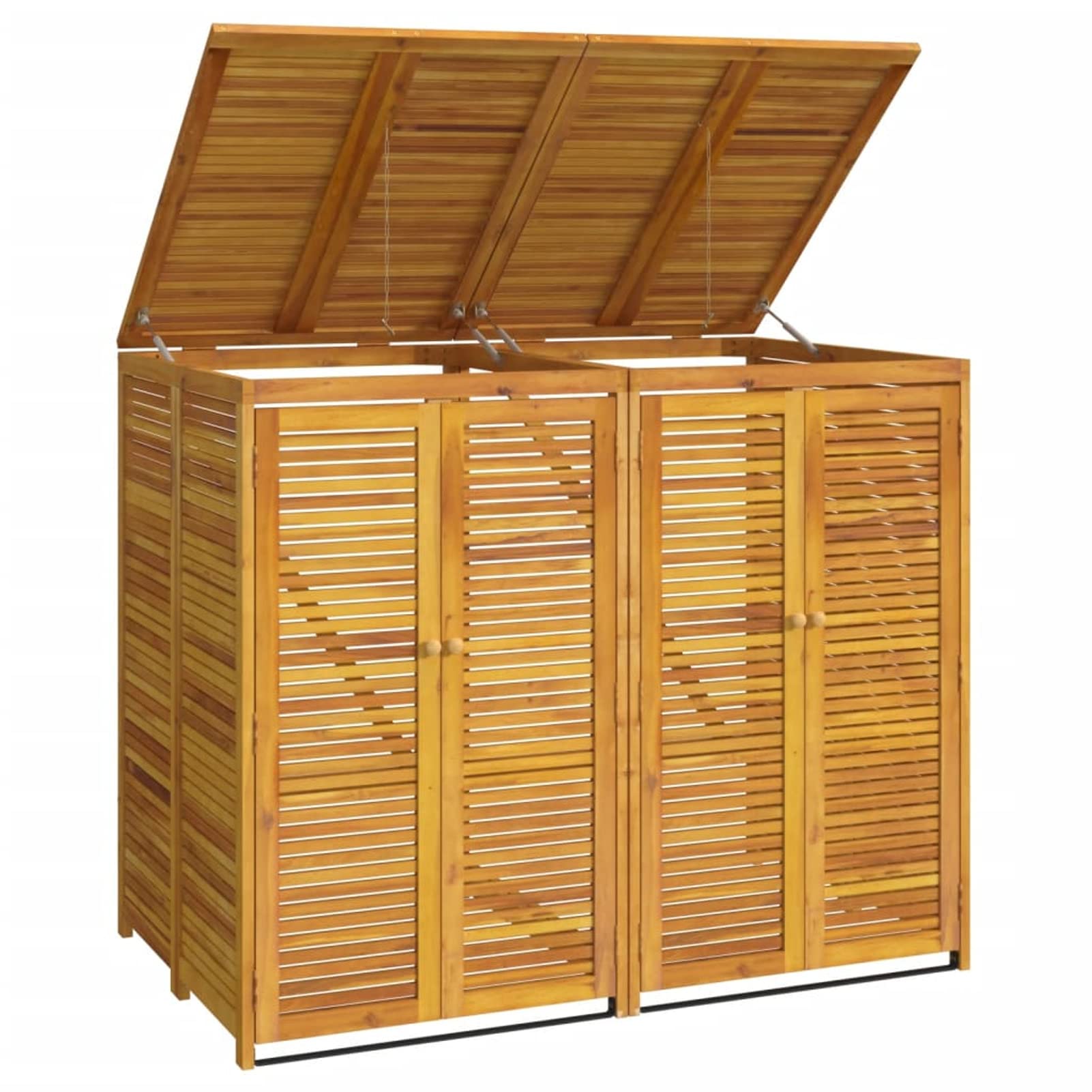 Festnight Mülltonnenbox 2er Mülltonnenverkleidung Mülltonnecontainer Holz 240L Müllcontainer Mülltonnenschrank Müllbox Draußen Massivholz Akazie (2 Tonnen)