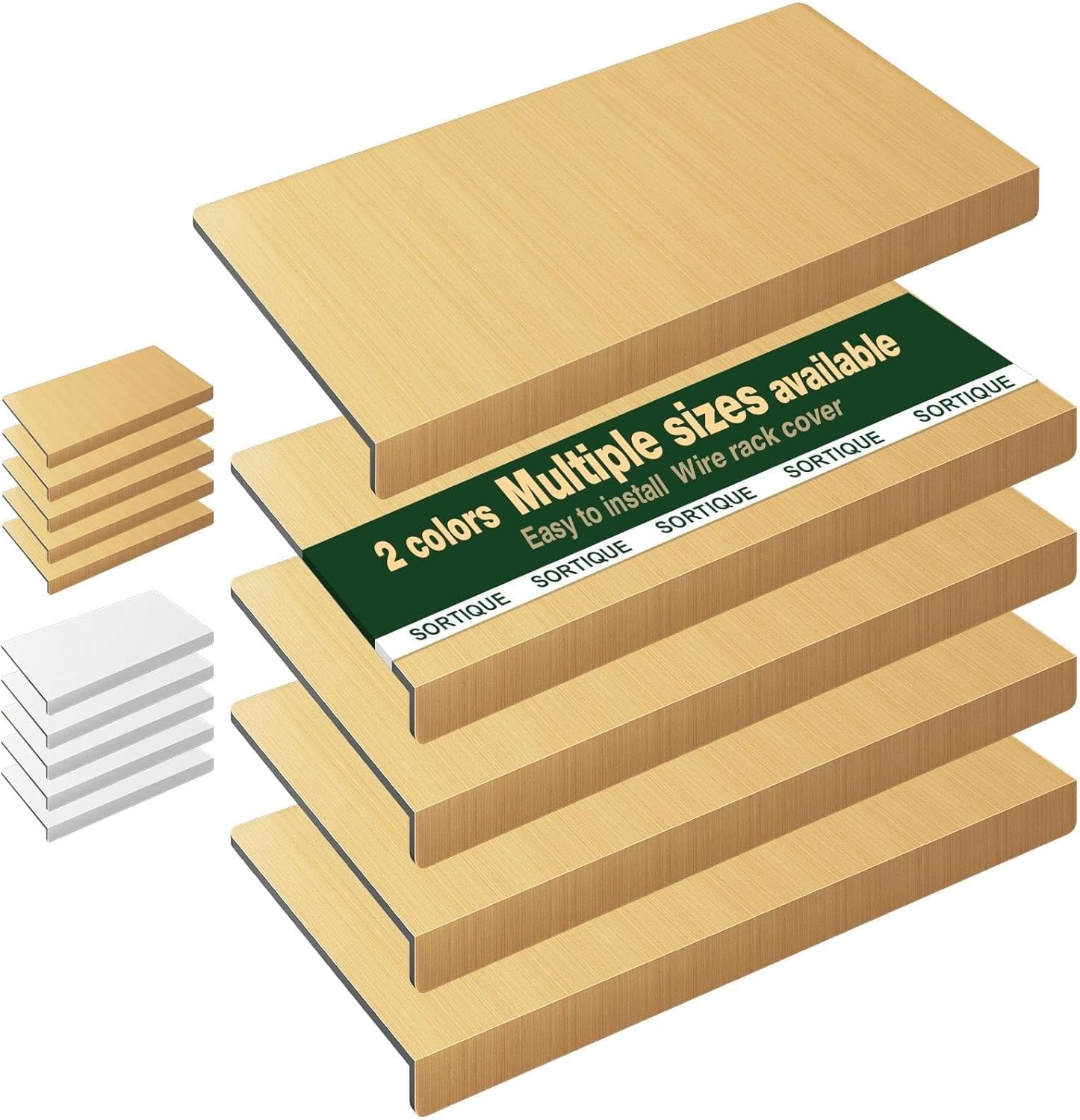 5 Tier PVC Wire Shelf Covers – Faux Wood Grain Wire Rack Covers for Shelves, Shelf Liners for Pantry, Closet, Bathroom & Kitchen, Waterproof Scratch Resistant Easy Install, 35"×16",Original Wood