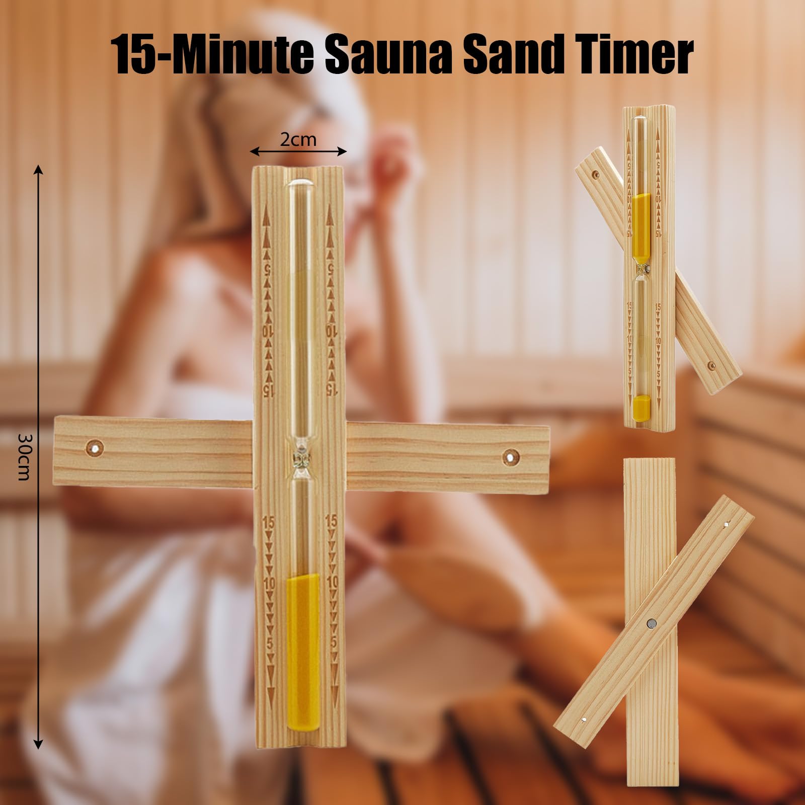 Cubo Sauna, Juego de Cubos de Sauna (5 litros), Cubo de Sauna con Paleta, Reloj de Arena, Termo Higrómetro, Cuenco Sauna, Incluye Inserto