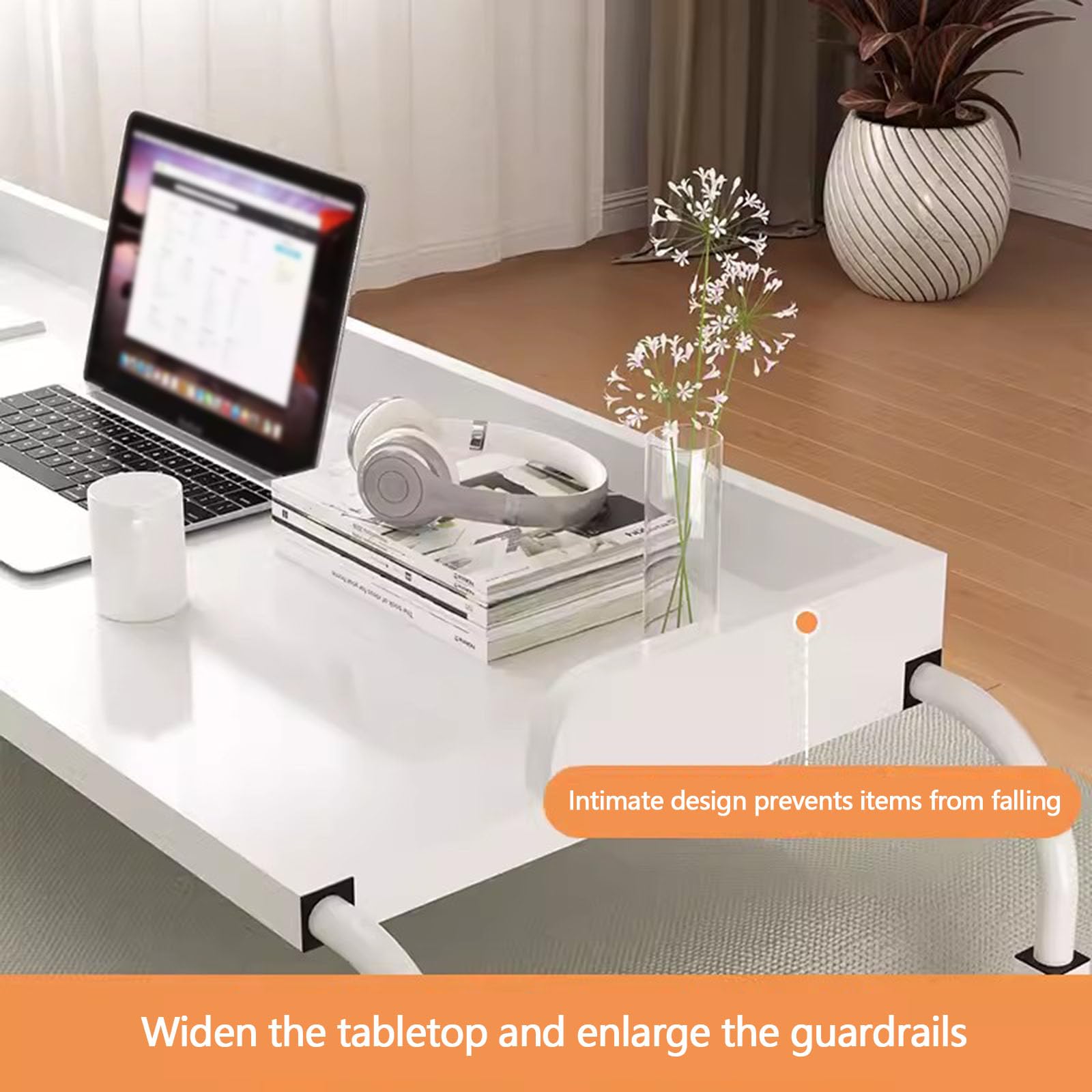 Tavolo Servitore con Ruote,in Piedi Vassoio per Alimenti Scrivania Medico Alimenti Scrivania Tavolo Medico con Rotelle per Computer Regolabile in Altezza Letto(Color:Black)
