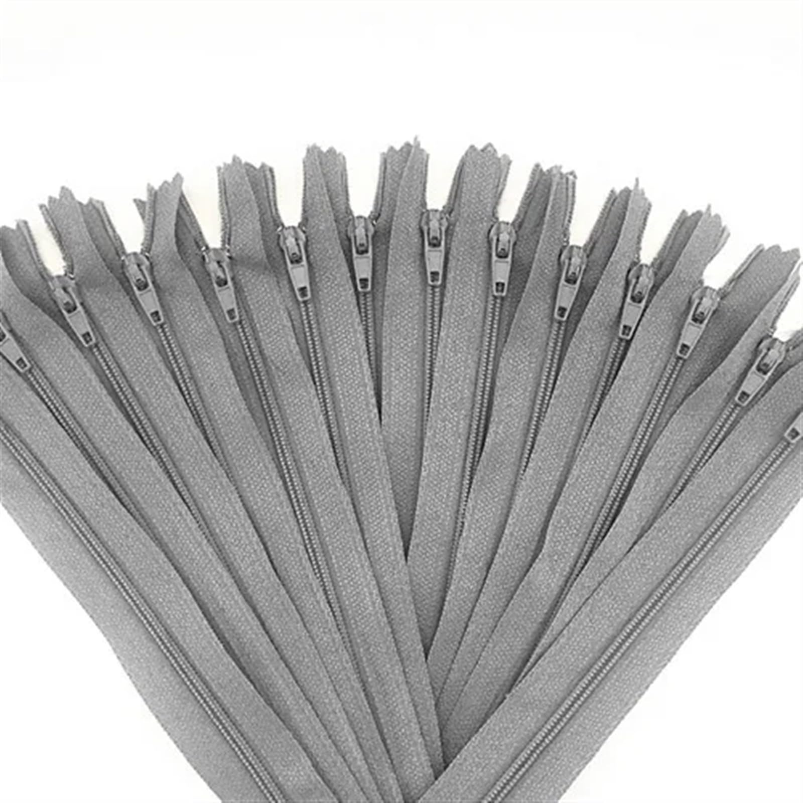 MOHUIED Separating Jacket Zippers 10pcs Nylon Coil Zippers Tailor Sewer Craft DIY Apparel Sewing Supplies,Crafts Sewing(Grey,24inch (60cm))