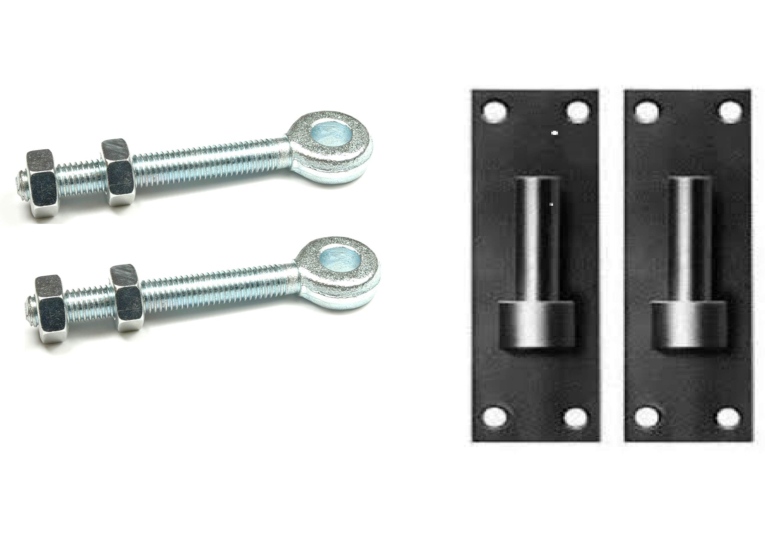 Wyre Direct Black Gate Hinges 12Mm Pin Bracket & 12Mm X 150Mm Adjustable Eye Bolts
