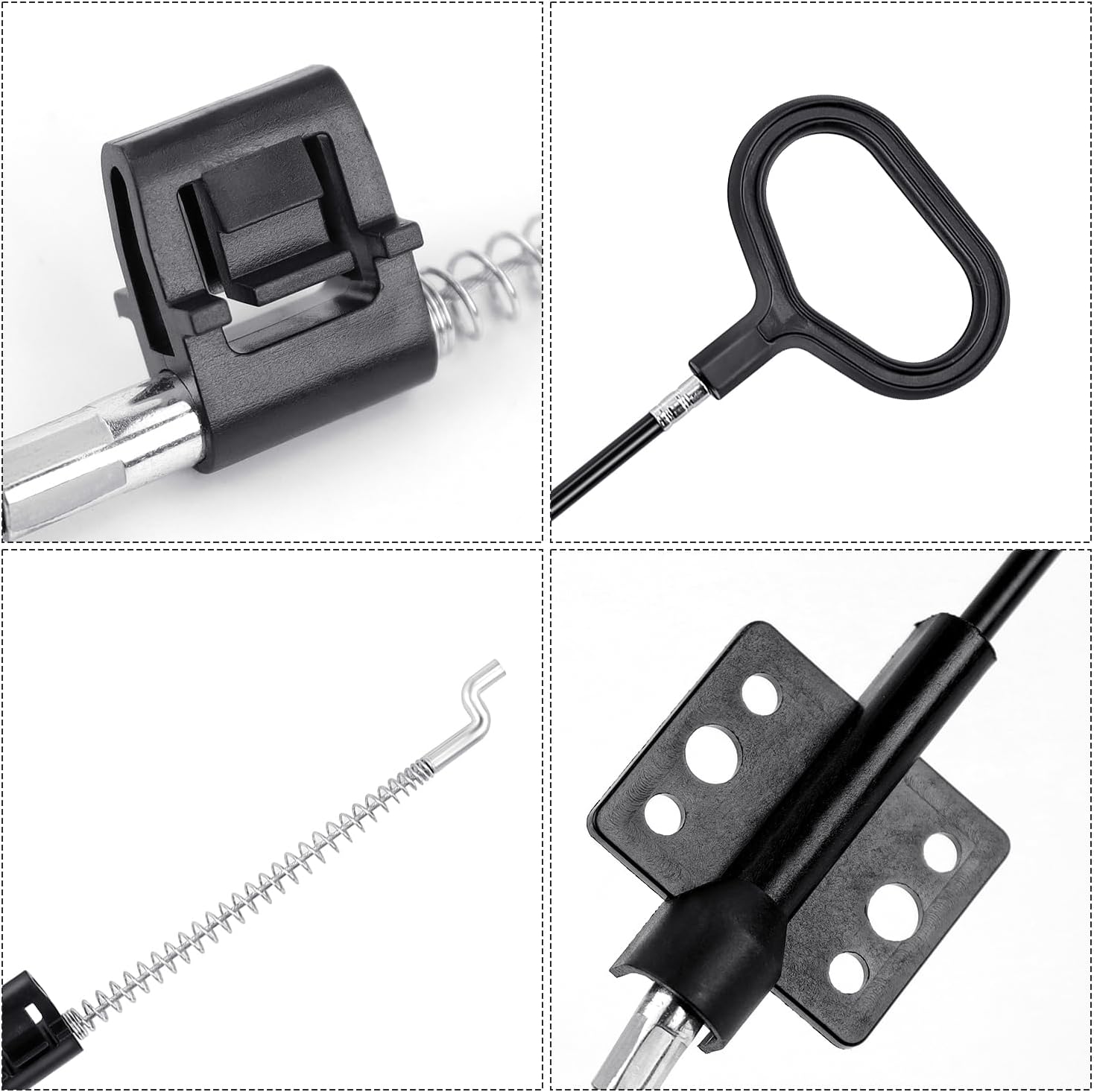 yuntop Sofa Recliner Cables Sofa and Reclined Chair Replacement Part D Ring Couch Recliner Pull Handle with S Tip for Cable Total Length 36.5 Inch Exposed Length 5Inch (2 Pack Black)
