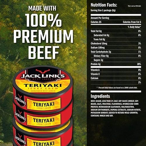 Miniatura 9 de Jack Links - Cecina teriyaki 032 onzas 36 unidades  carne de res triturada 100 vacuna