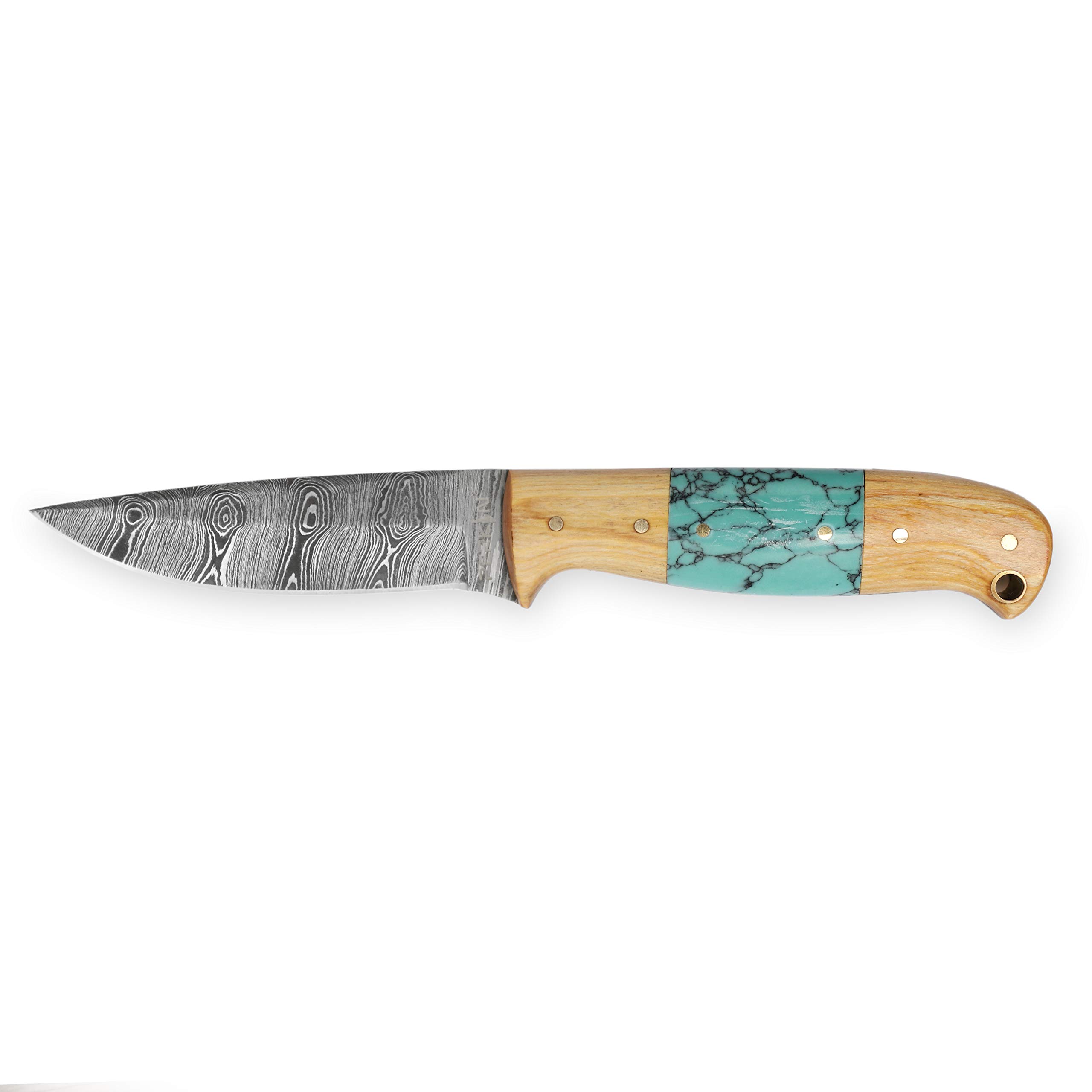 Perkin Coltello da Caccia Damasco con Coltello Sharpcraft a Lama Fodera SK900