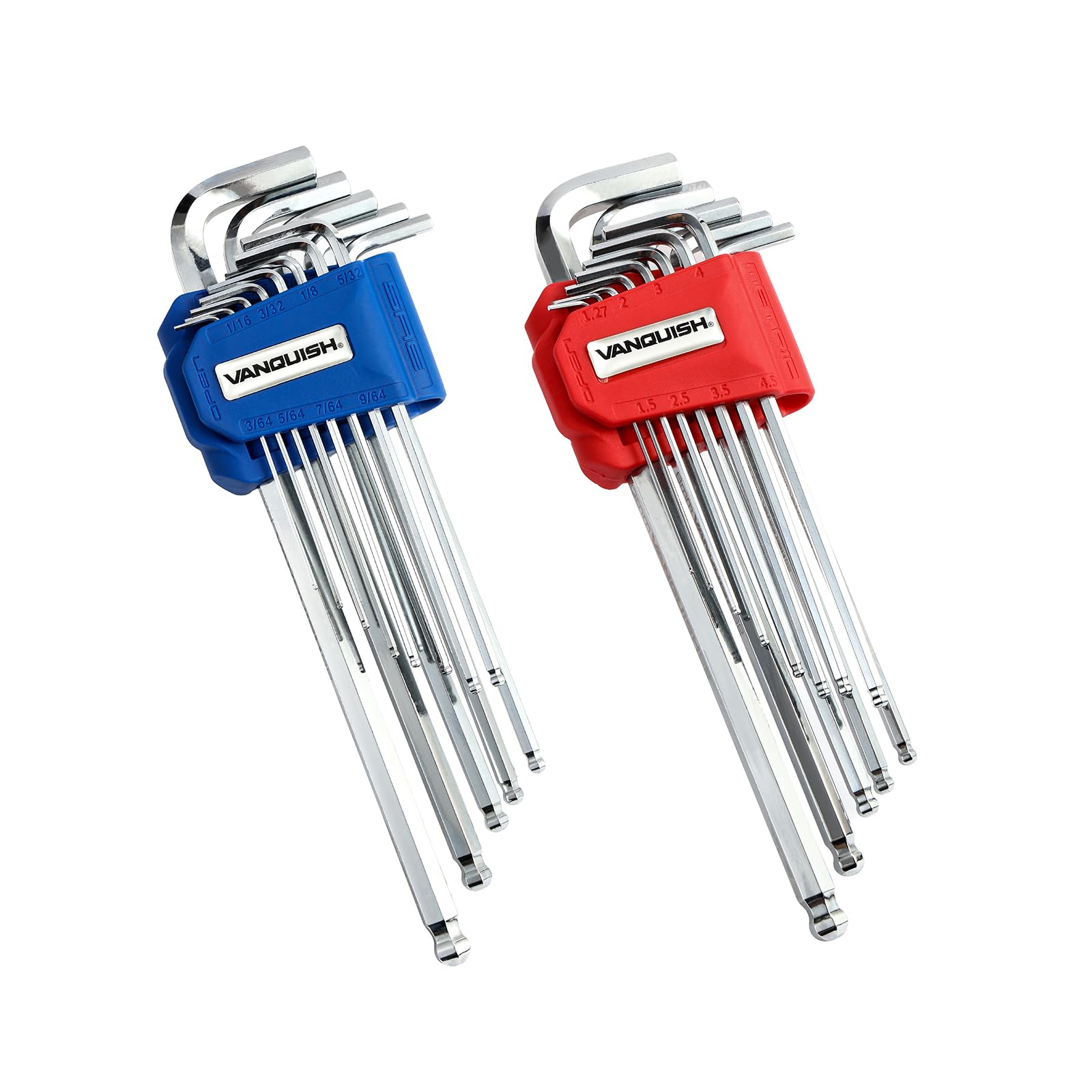 VANQUISH Allen Wrenches Set 26 Pieces SAE/Metric Allen Key Set with Long Arm Ball End Hex Keys 2326