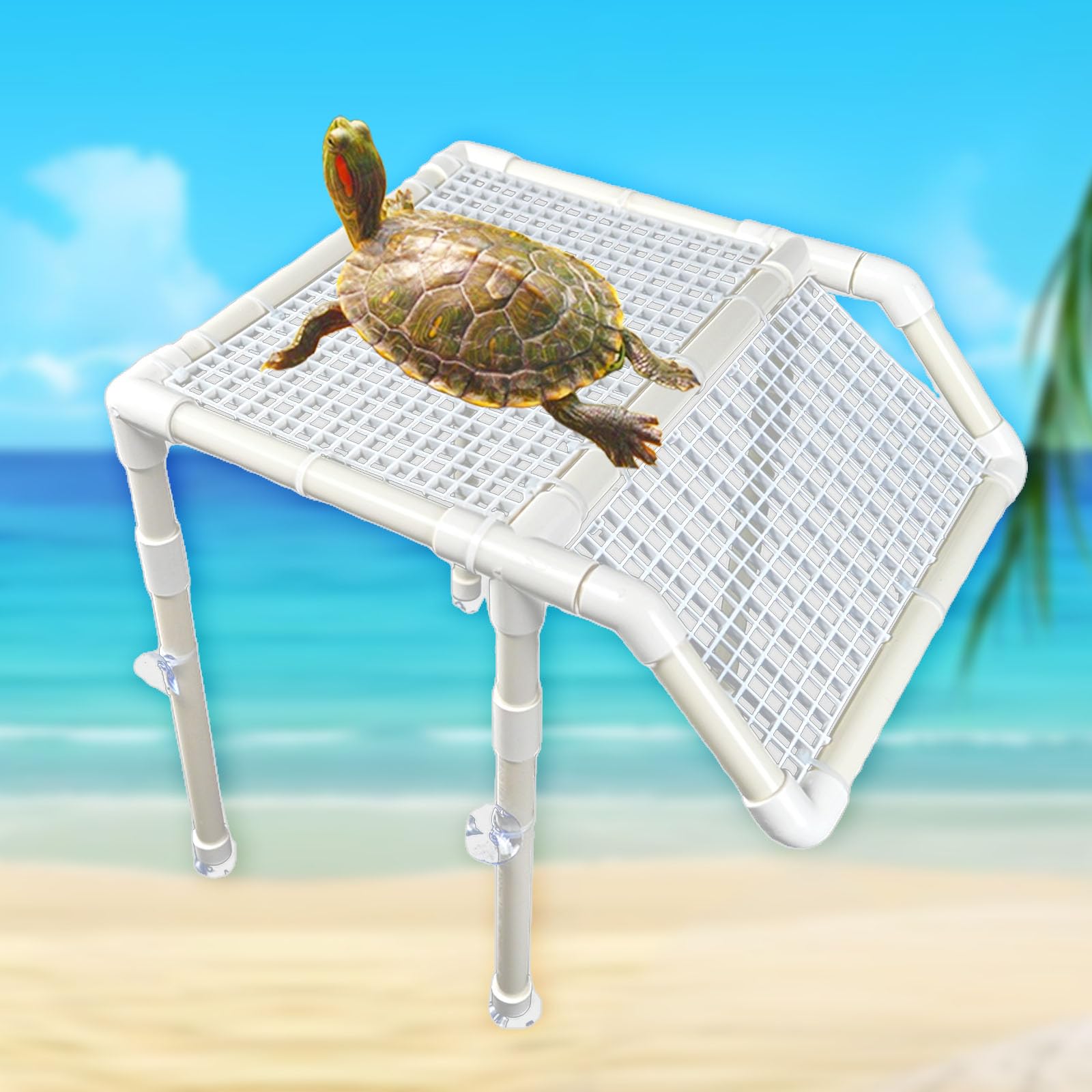 StellarOcean Extra Large Basking Platform for Aquatic Turtles Sturdy Stable Turtle Dock, Non-Slip Ramp, Fits 50/65/75/90/125 Gal,XL Turtle Docks