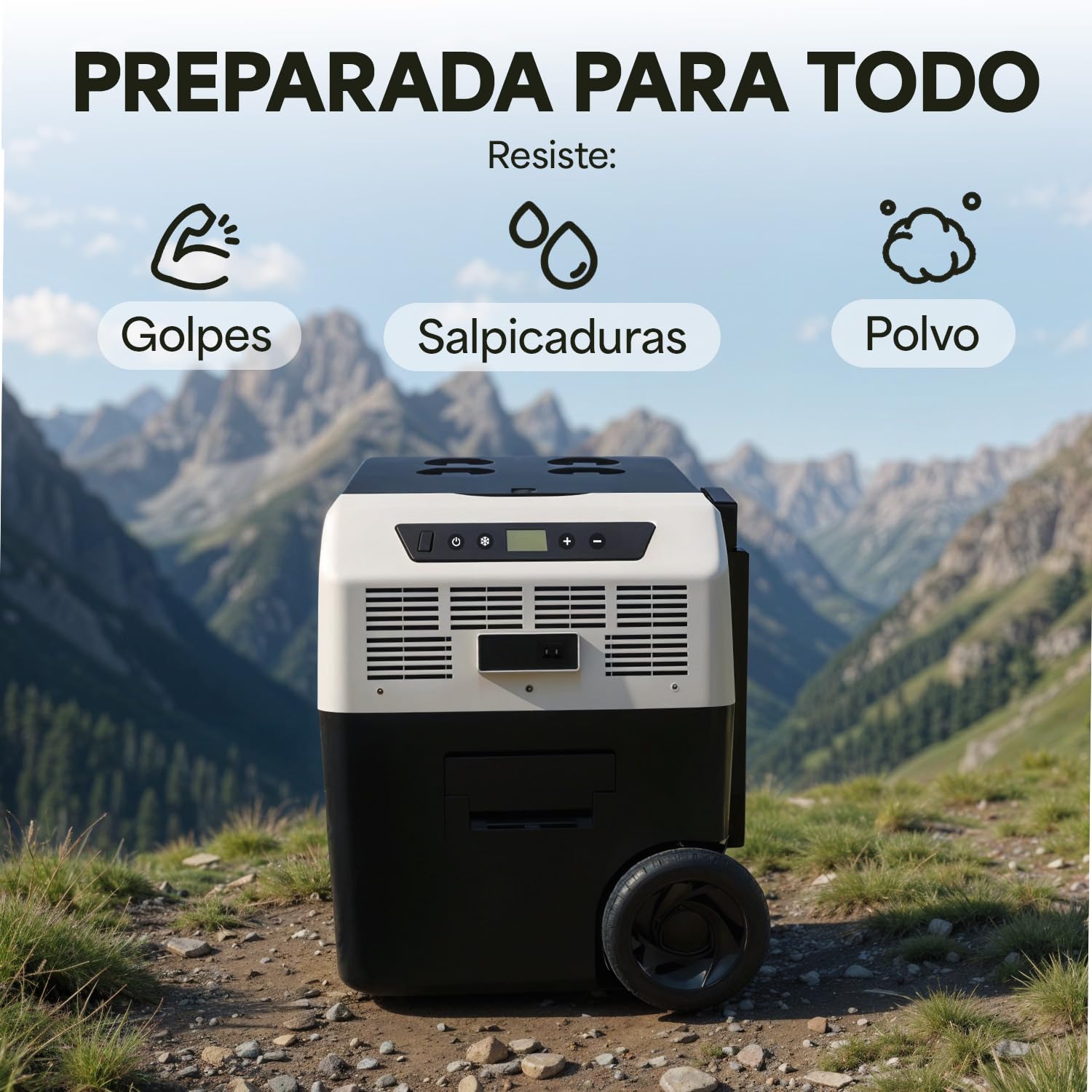 Inuitz Nevera Portatil Electrica 30L – Nevera Compresor 12V para Coche y Aventura | Máxima eficiencia, Ruedas Reforzadas y Aislamiento PU de Alto Rendimiento - Nevera Coche