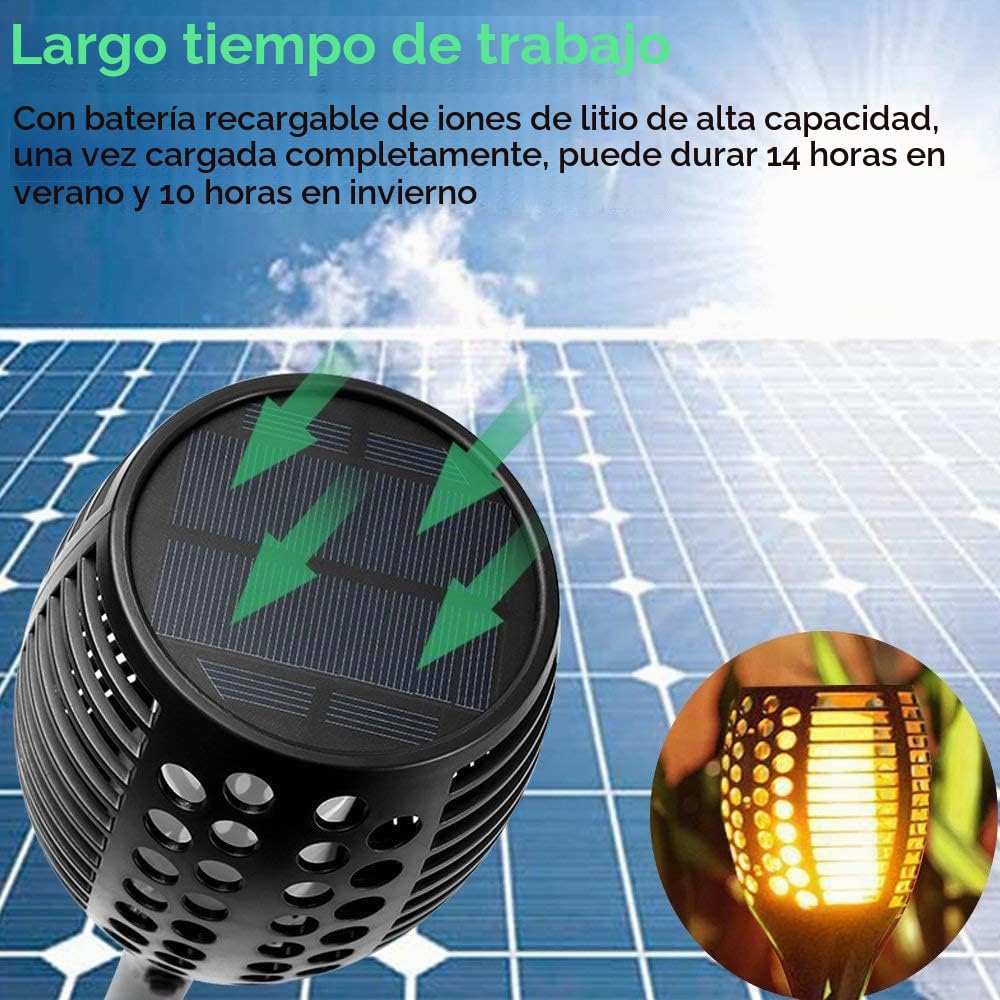 FVTLED Jardín solar, luz solar, 96 LED, encendido y apagado automático hasta el amanecer, (sensor de luz), luz de jardín, lámpara exterior, resistente al agua IP65