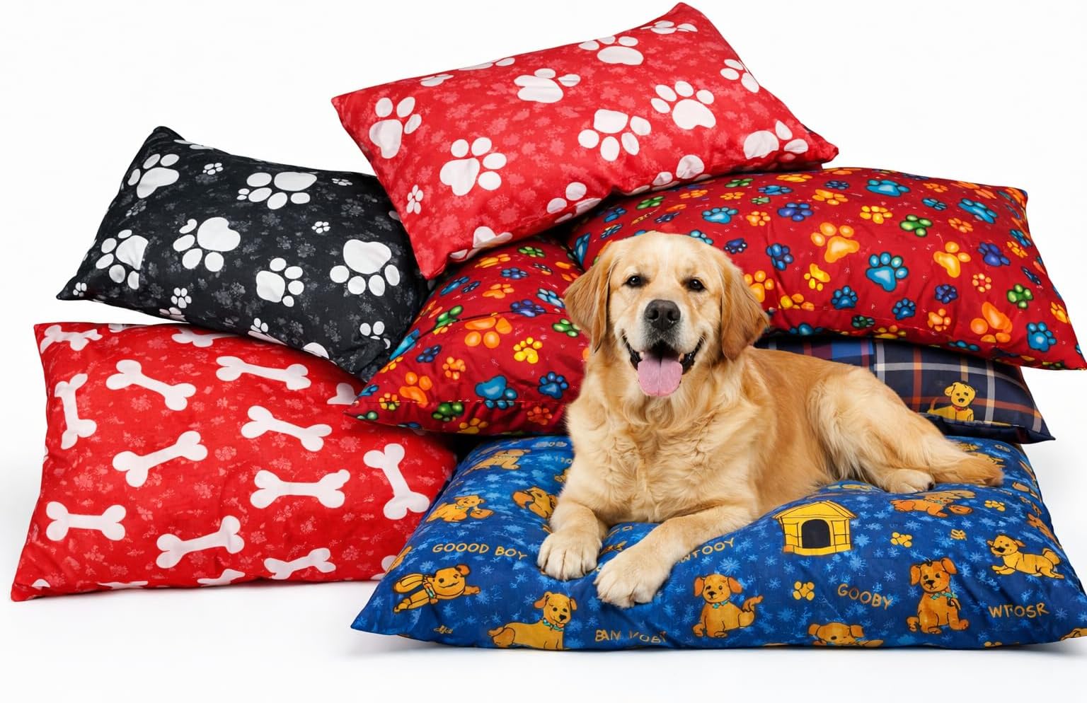 Pet Dog Bed Cushion Xl Size with Replaceable & Washable Zipped Cover Available In Random Colours - XL (150 x 100) cm