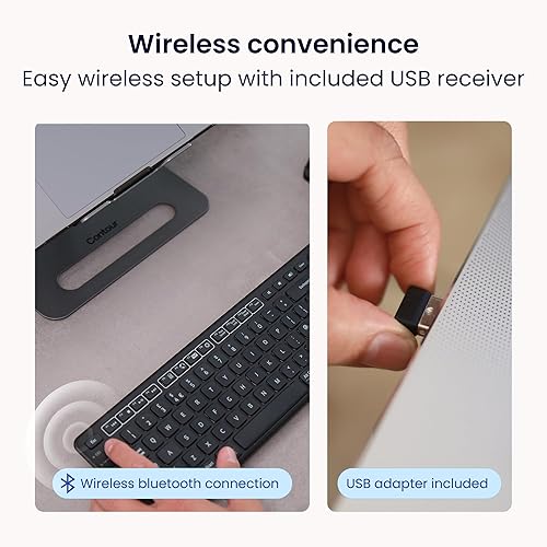 Miniatura 7 de Contour Design Balance Keyboard inalámbrico  Teclado ergonómico inalámbrico compatible con computadoras Mac y PC  Teclado de computadora para mayor