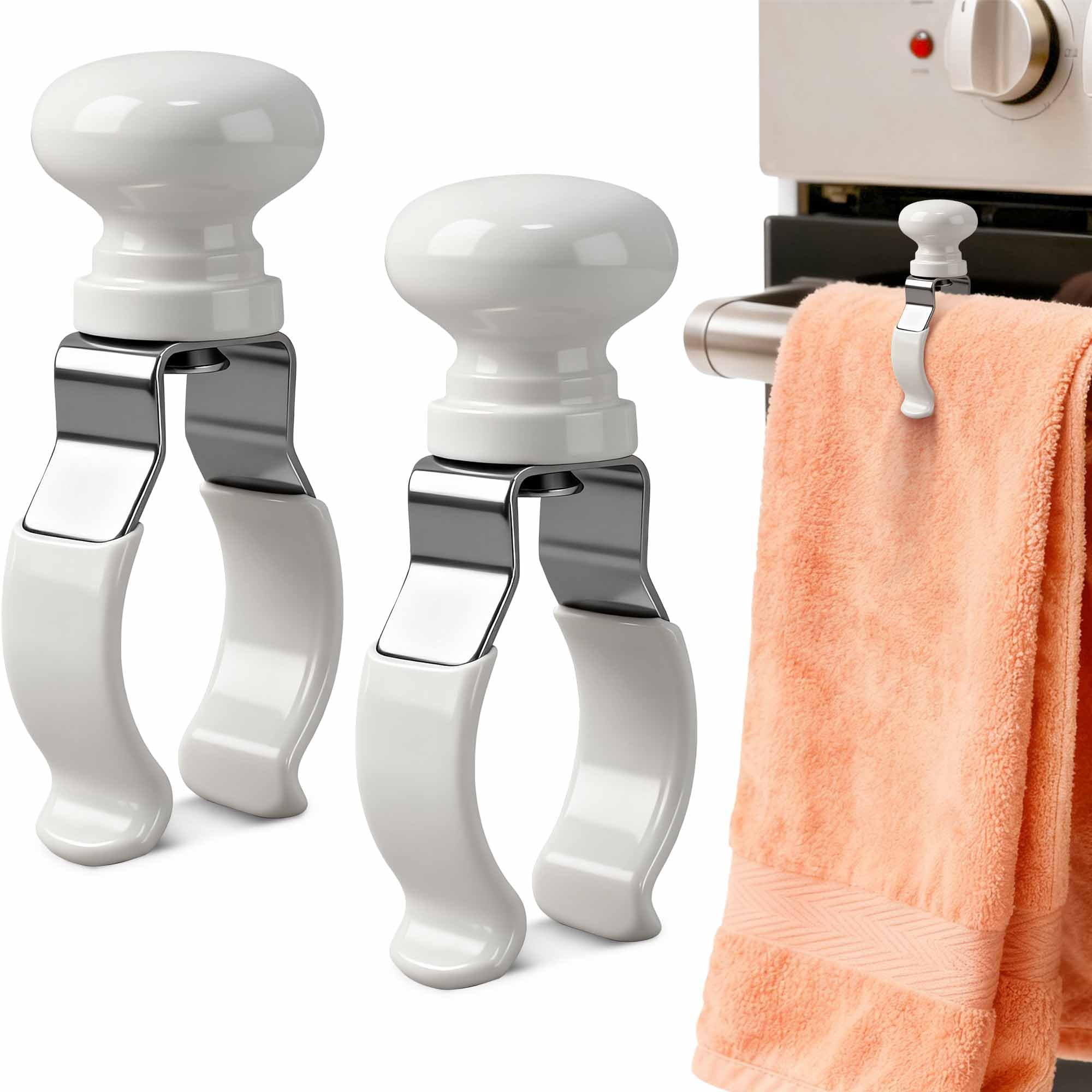 Metal Towel Clips with Wooden Handle - Kitchen & More -11 Metal Towel Clips with Wooden Handle - Kitchen & More -11