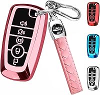 Vista 9 de Funda para Llave de Ford con Llavero, Estuche Protector de Llave de Carro con Soporte 5 Botones para Ford Explorer Fusion Escape Edge Expedition
