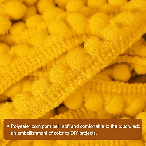 Miniatura 10 de uxcell 10 yardas con flecos de pompones, accesorio de costura de cinta, manualidades, para el hogar, cortinas, ropa, almohadas (0.197 in, blanco)