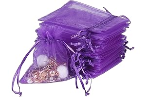 Purple Organza Bags 3x4 Inches - YQL 100 Premium Mini Pouches