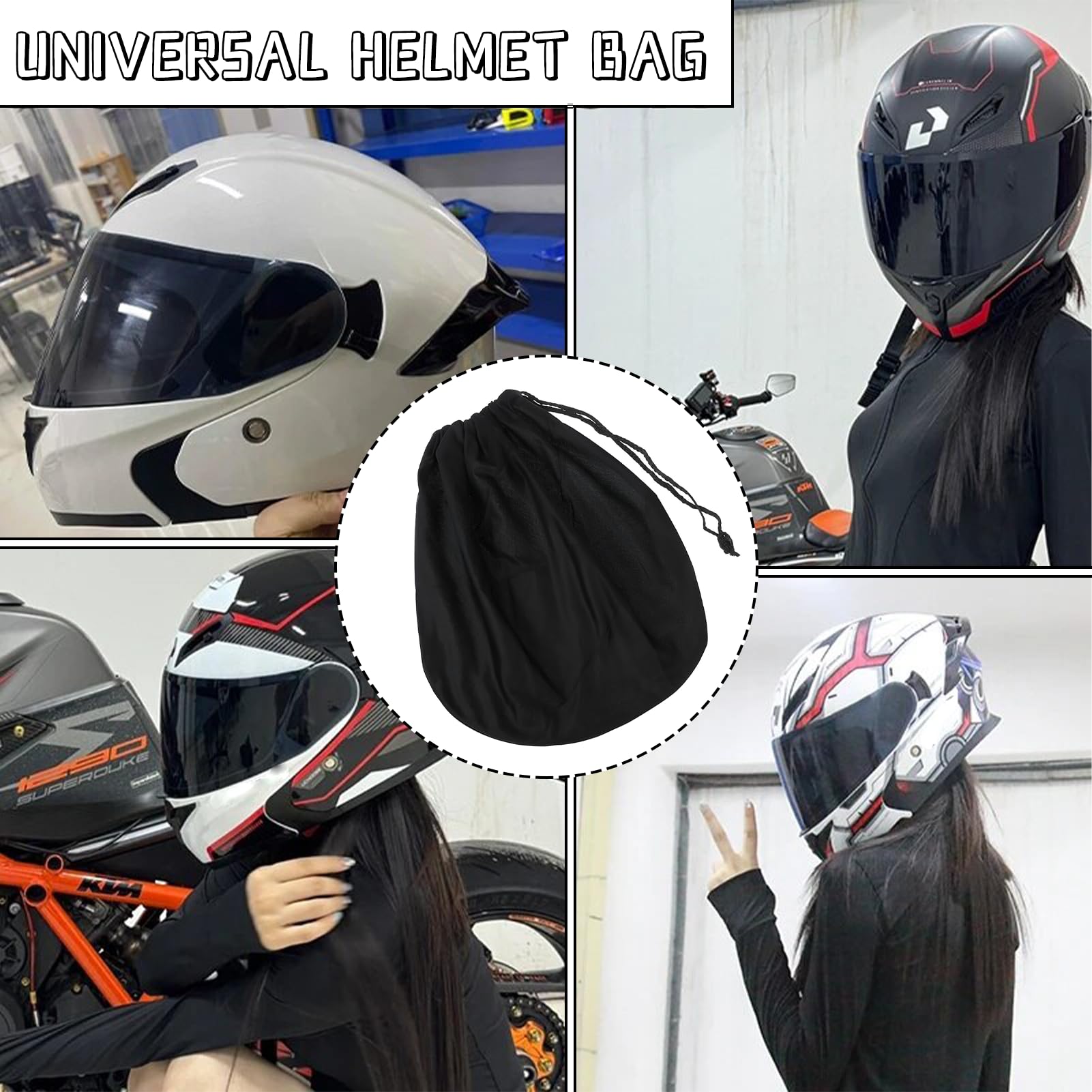 Helmtasche, Helmtasche Motorradhelm, Motorradhelm Überzug, Universal Helmtasche,Helmrucksack Tasche,Kordelzug Rucksack Tasche,Fahrradhelme Tasche,tragbare Rucksack,Tasche Helmsack mit Kordelzug
