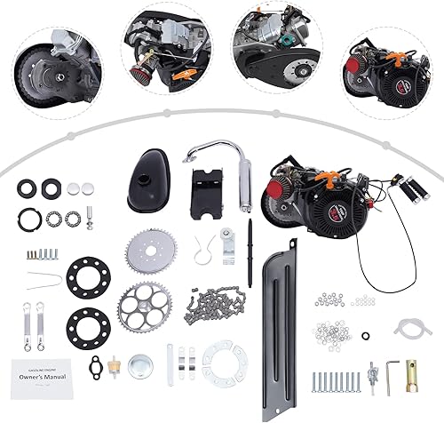 Miniatura 6 de Kit de motor de bicicleta de 100 CC, 4 tiempos de un solo cilindro a gasolina, motor motorizado de gasolina, kit de motor de gasolina, motor