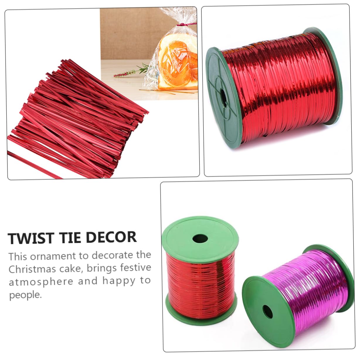 DOITOOL 3 Rouleaux Ruban de Noël Rouge pour Décoration Festive Nœud Ruban Décoratif Chic pour Gâteau et Fleurs Bolduc de Fête Lumineux et Facile à Installer