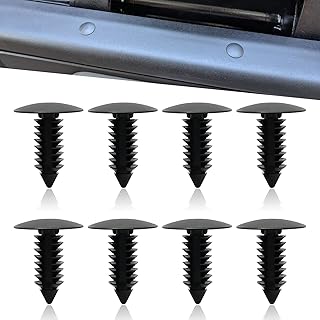 leechio 8 PCS Car Bumper Plugs License Plate Holes Plugs, Plastic Nylon Bumper Plugs Retaining Clip, PA66 Injection Moulded Tree Licence Plate Hole Cover Clip Fixing Willow Nail (Black)