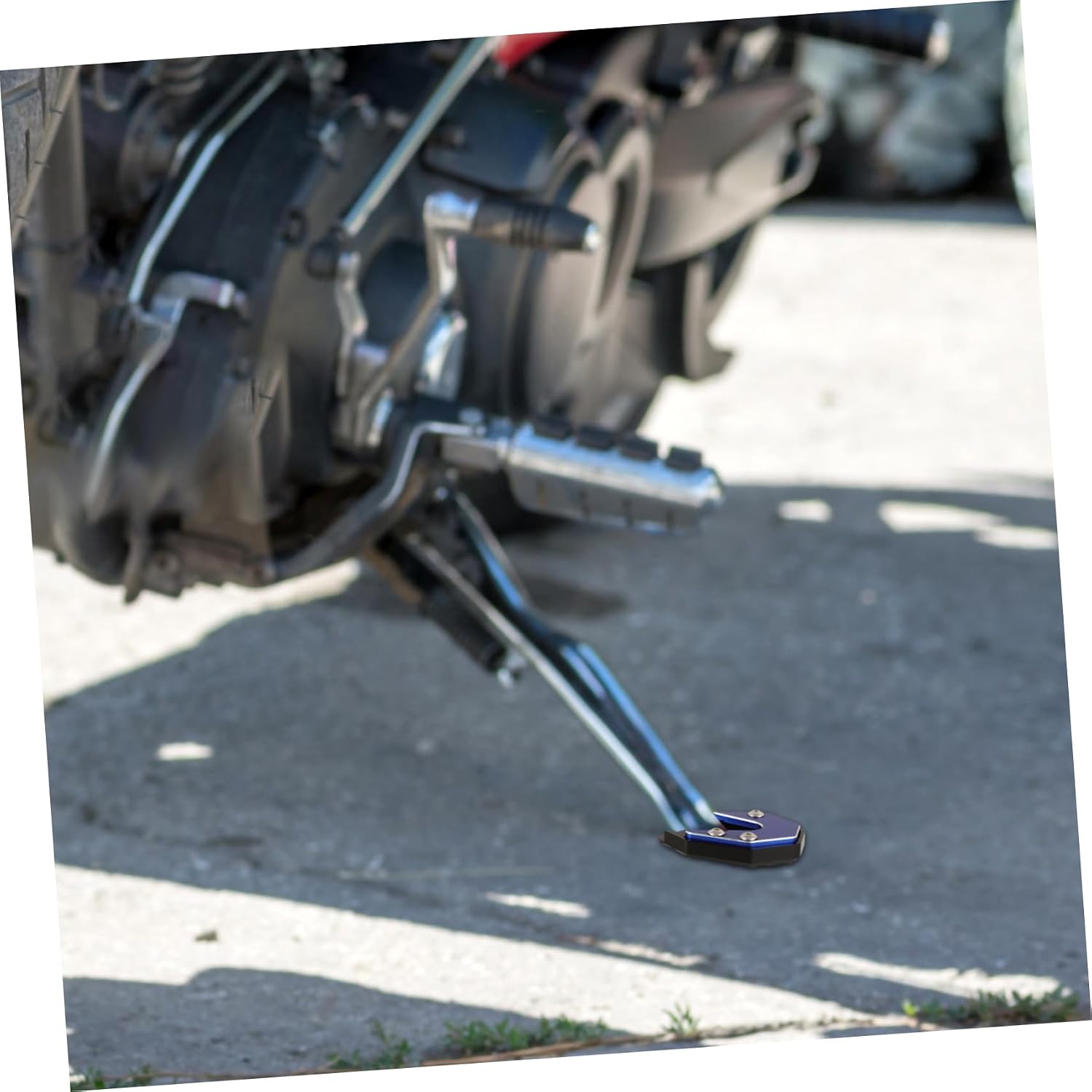 STOBAZA Motorcycle Kickstand Pad Non-Slip Side Stand Support Plate for Bikes Sturdy Kickstand Extension Accessory for Parking on Soft Ground