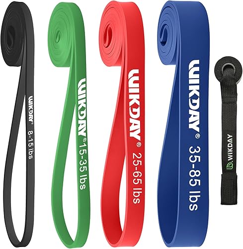Miniatura 8 de WIKDAY Resistance Bands Pull Up Bands Workout Bands for Exercise Thick Heavy Resistance Band Set with Door Anchor Elastic Bands for Body Stretching