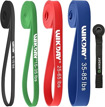 WIKDAY Direnç Bantları, Çekme Bantları, Egzersiz için Egzersiz Bantları, Kapı Çapalı Kalın Ağır Direnç Bandı Seti, Vücut Germe için Elastik Bantlar, Evde Crossfit Eğitimi, Spor Salonu Erkekler ve
