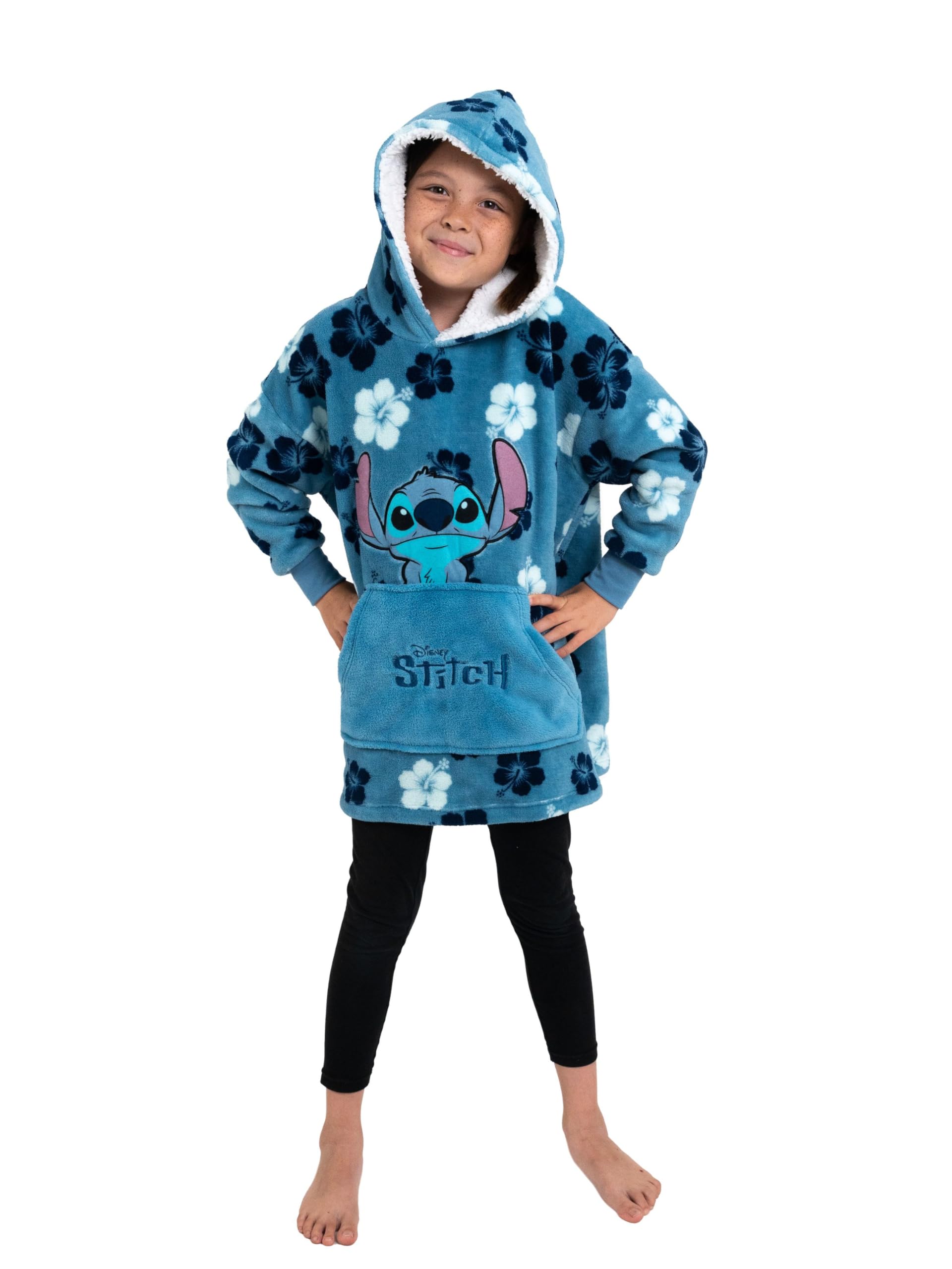 Disney Lilo & Stitch Oversize Cozy Hoodie for girls - Oversized cosy jumper Fluffy blanket jumper Blue