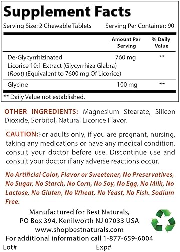 Miniatura 2 de Best Naturals DGL Masticable 380 mg & Masilla 500 mg