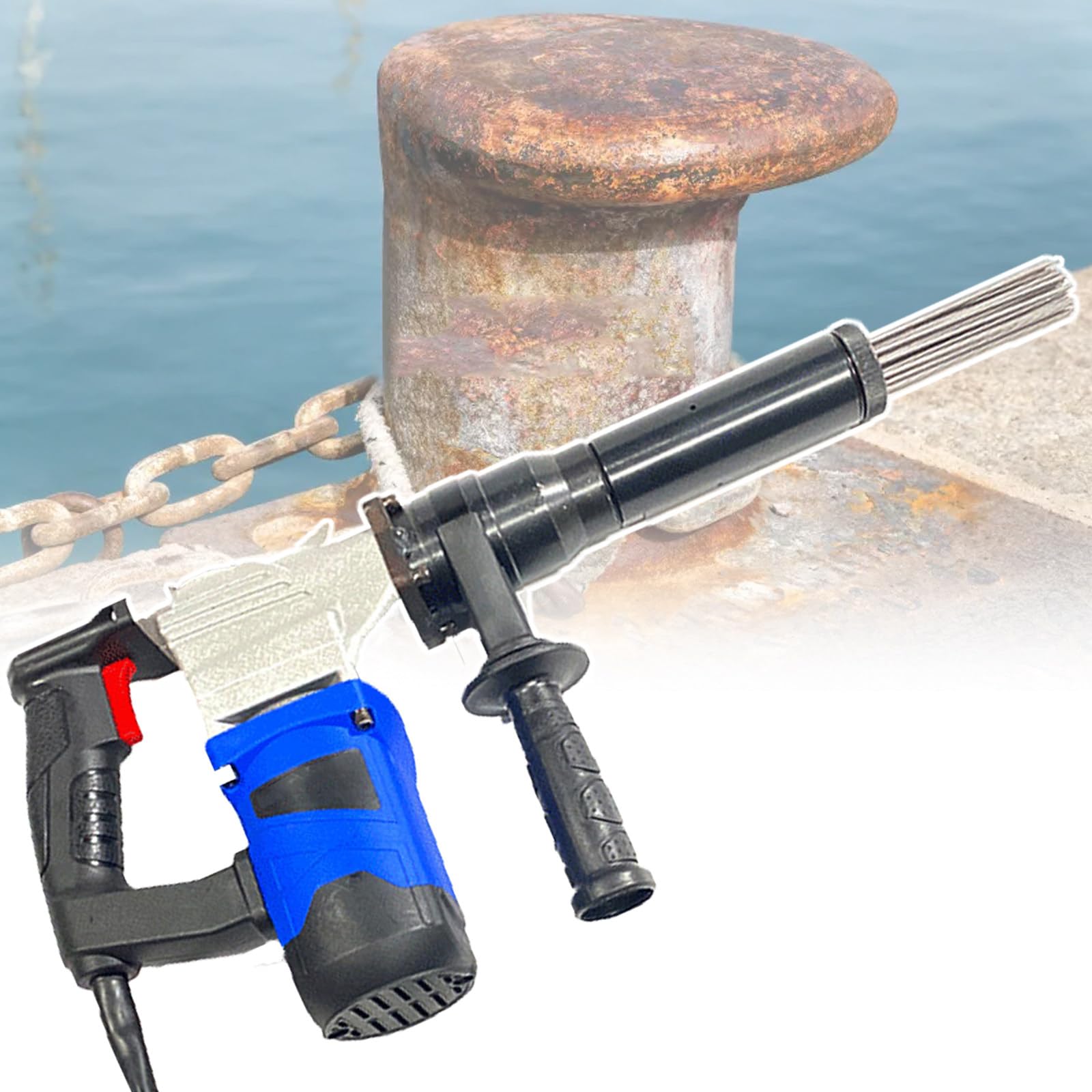 Elektryczny skaler przemysłowy, pistolet do usuwania igieł o mocy 1100 W, ręczne narzędzie do czyszczenia farby, do czyszczenia nierównej rdzy