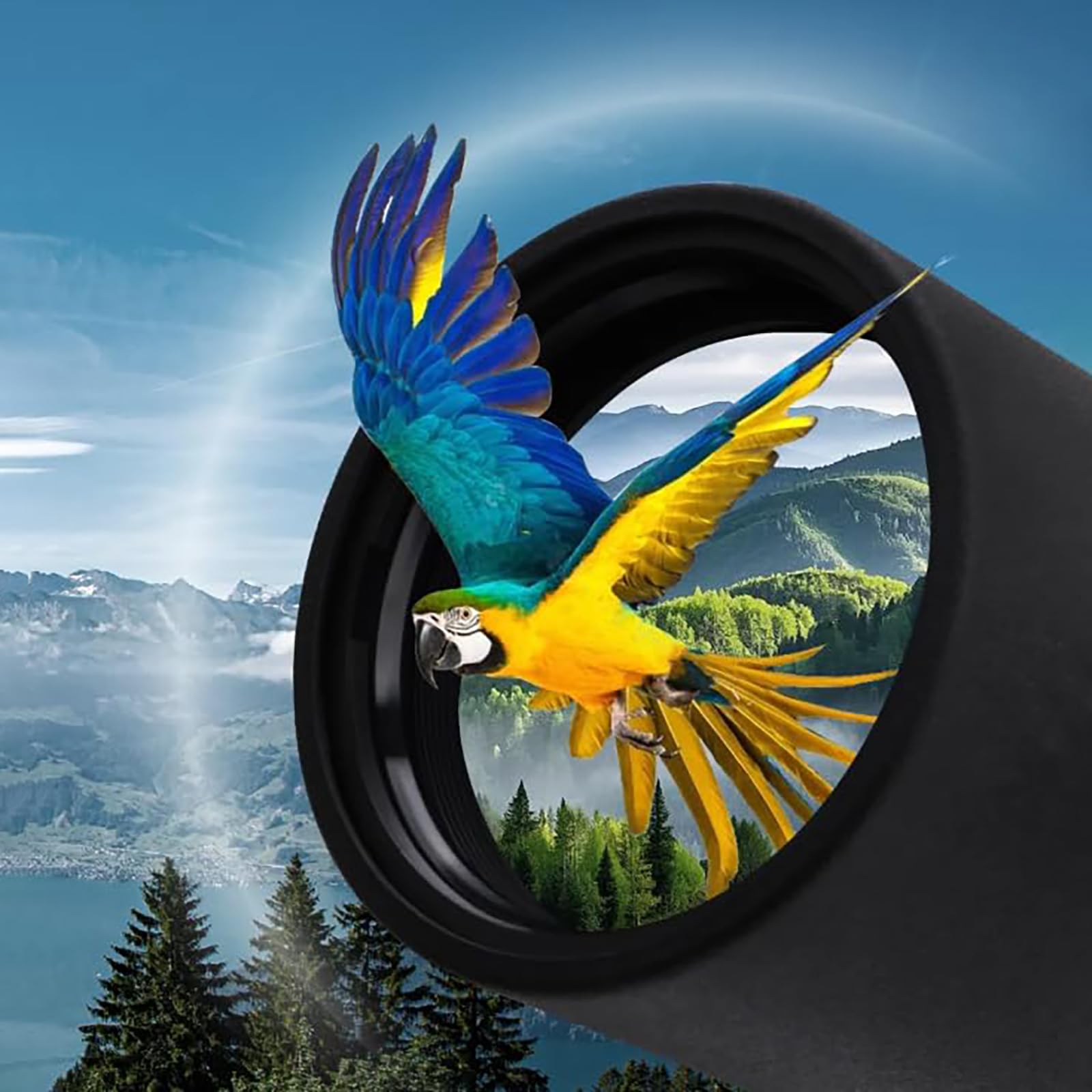 Bosco C9 Fernglas HD-7 Spektiv 25-75x80 mm Zoomobjektiv für Jagd Vogelbeobachtung mit Stativ Tragetasche Smartphone-Adapter