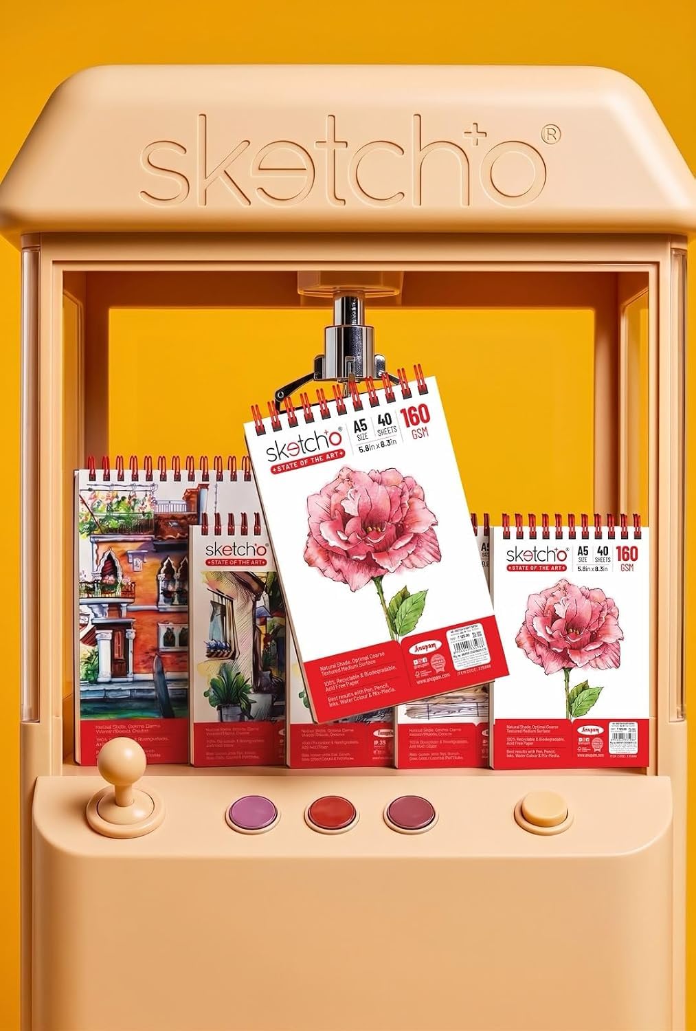 Anupam Skin-Papierbuch in Beige – Hardcover – kaltgepresstes Papier – 225 g/m² (A5-Querformat)