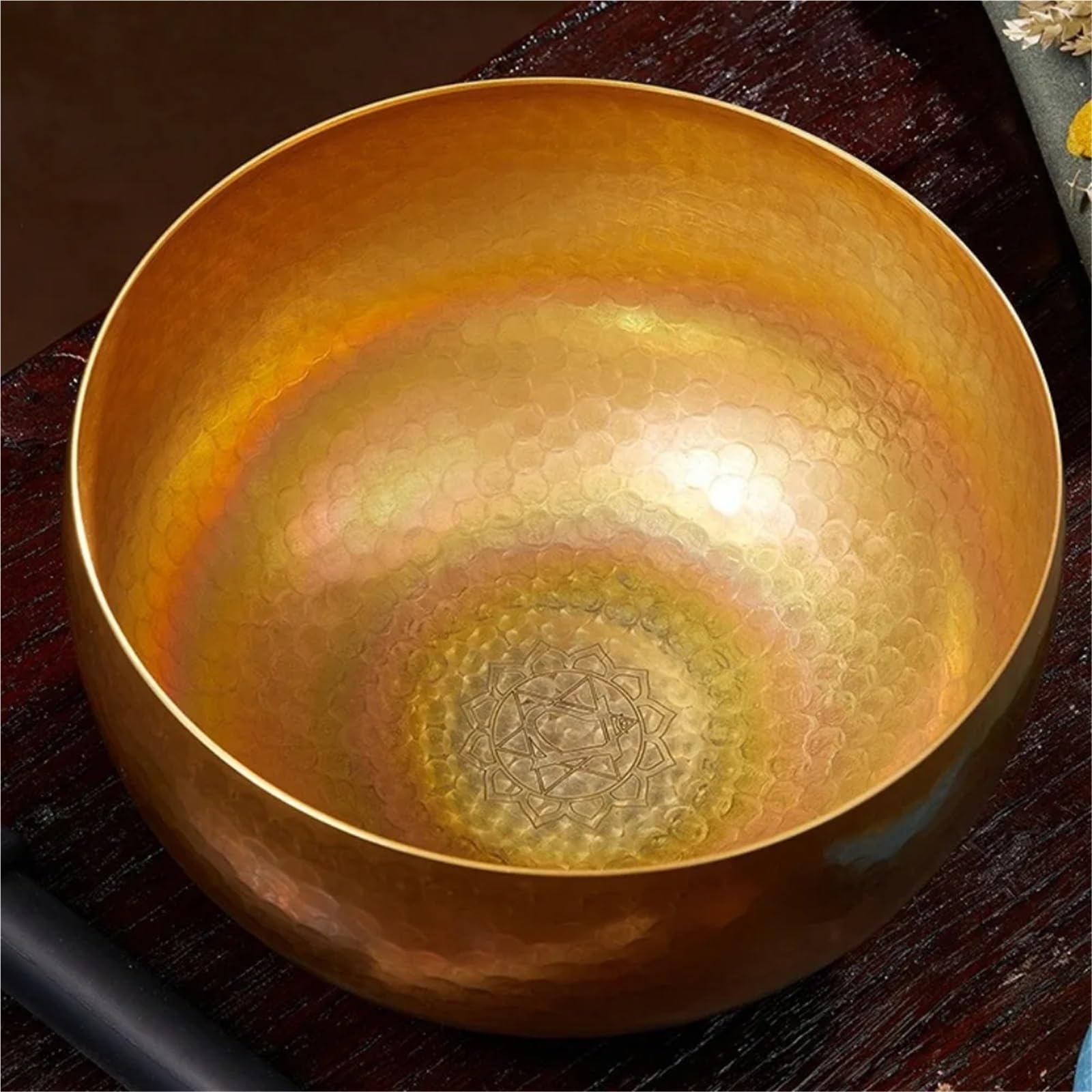 Set di campane tibetane Strumento di guarigione sonora in ottone, ciotola tibetana fatta a mano, grande, accessori for meditazione spirituale e consapevolezza(Diameter 22CM)