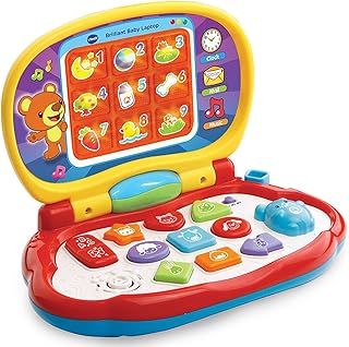 VTech Baby Laptop, Colourful Kids Laptop with LCD Screen, Sound Effects, Phrases and Songs, Learning Laptop with Animals, Shapes and Music, Kids Computer for Roleplay, Toy Laptop for 6 Months +