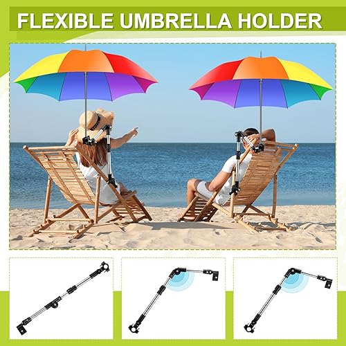 Miniatura 5 de 4 juegos de abrazaderas ajustables para silla y llaves universales con clip para silla de ruedas, soporte de paraguas para cochecito, carrito