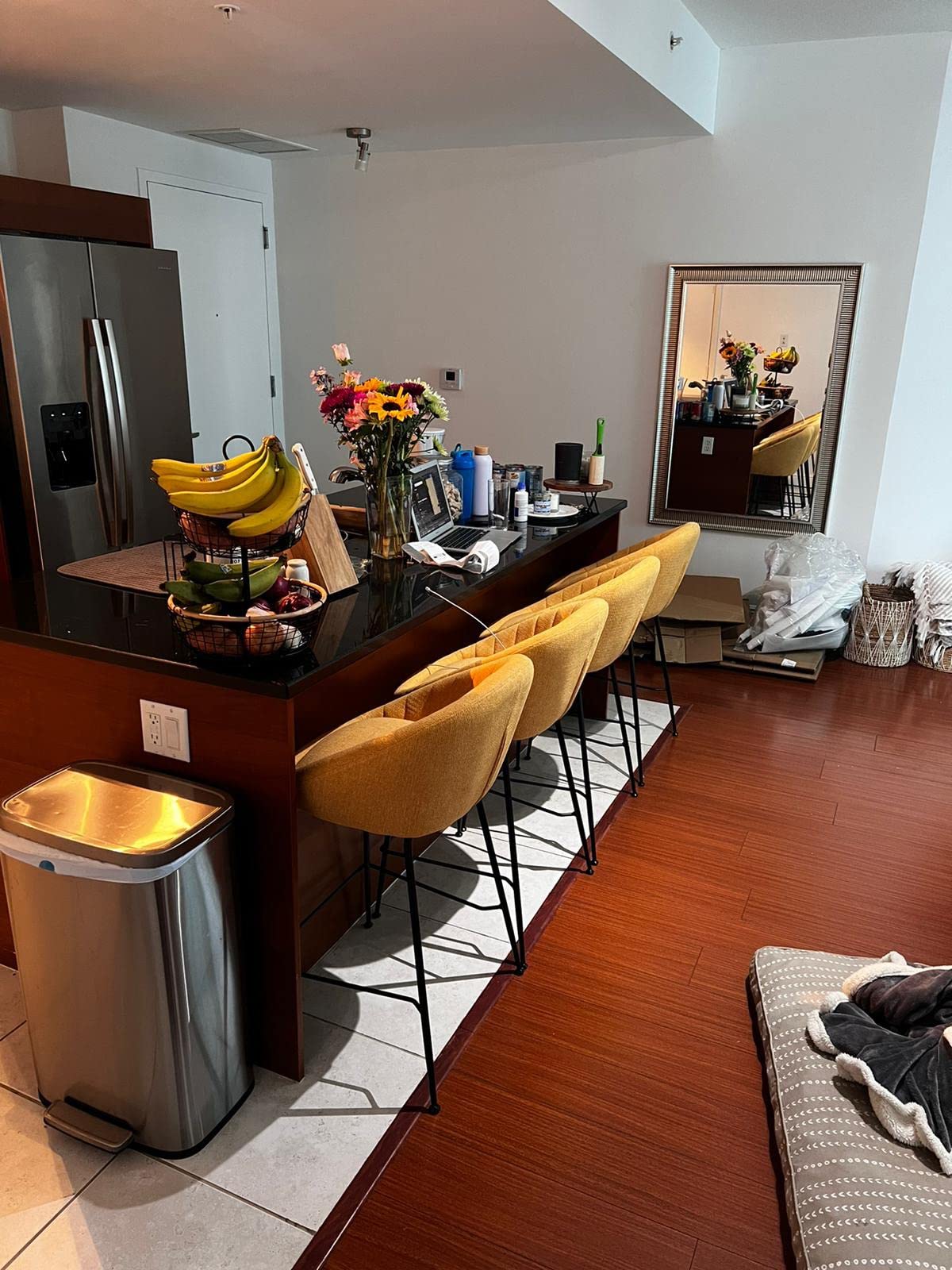 32/mo Finance Shunzhi 26 inch Counter Stools Set of 2, Yellow Bar Stools Modern Counter