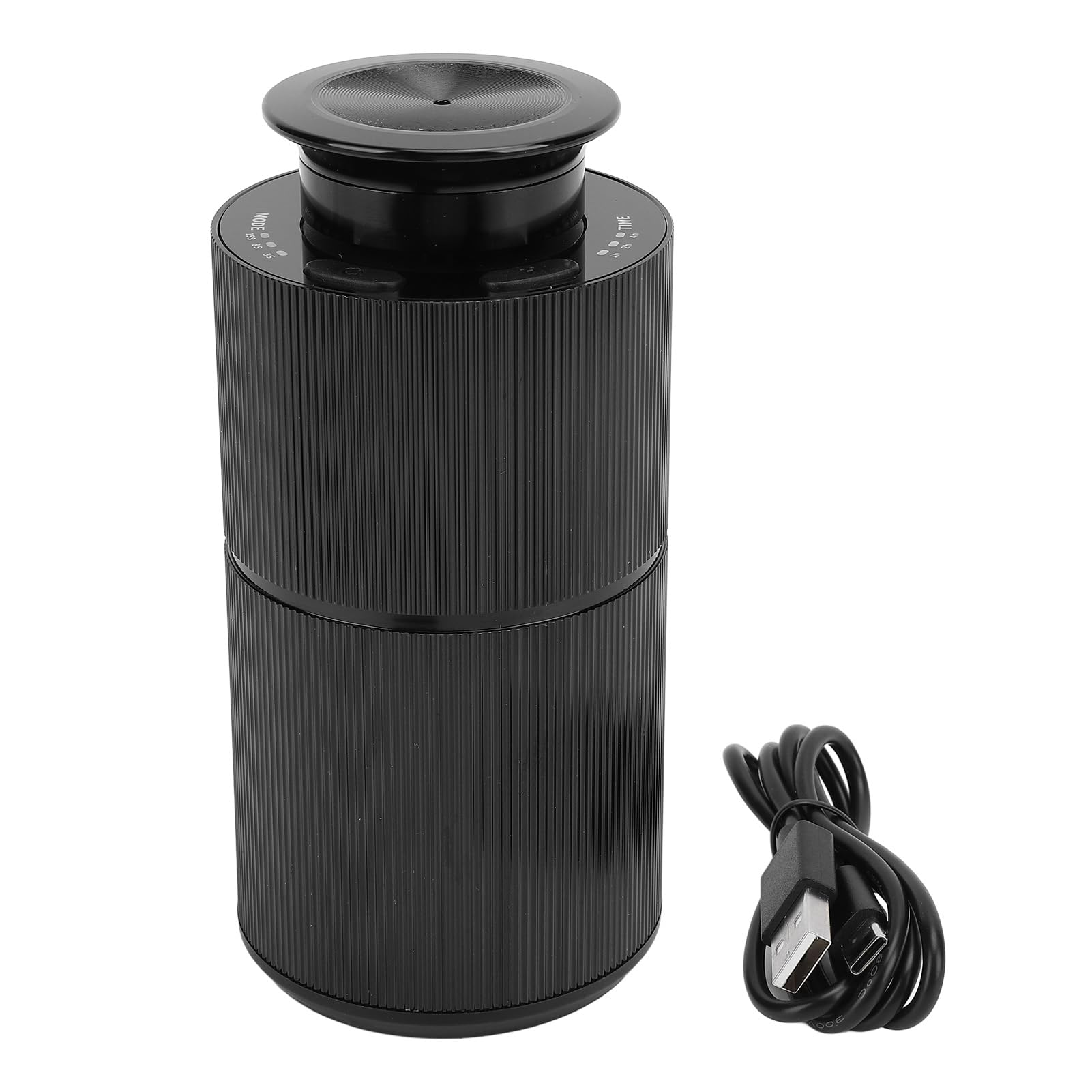 RIZGHWOY Samochodowy Dyfuzor Olejków Eterycznych, 800MAH USB Cichy 3-biegowy Timer do Hoteli SPA Pionowy Spray, Czarny, 5,9x2,8 Cala