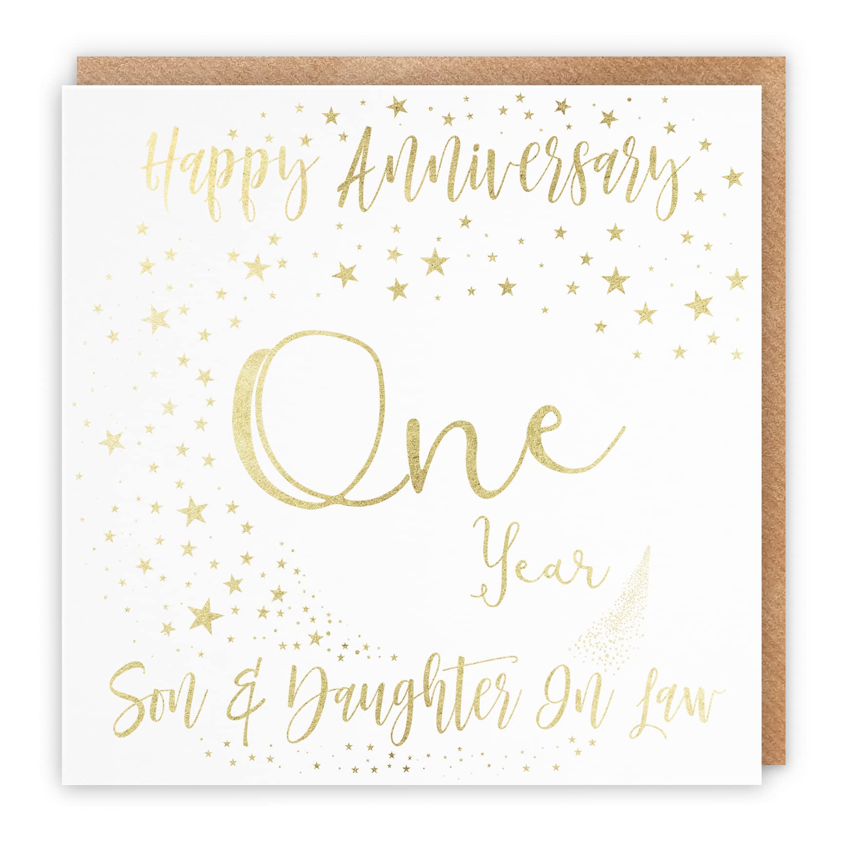 Hunts England – Son And Daughter In Law 1st Anniversary Card – Gold ...