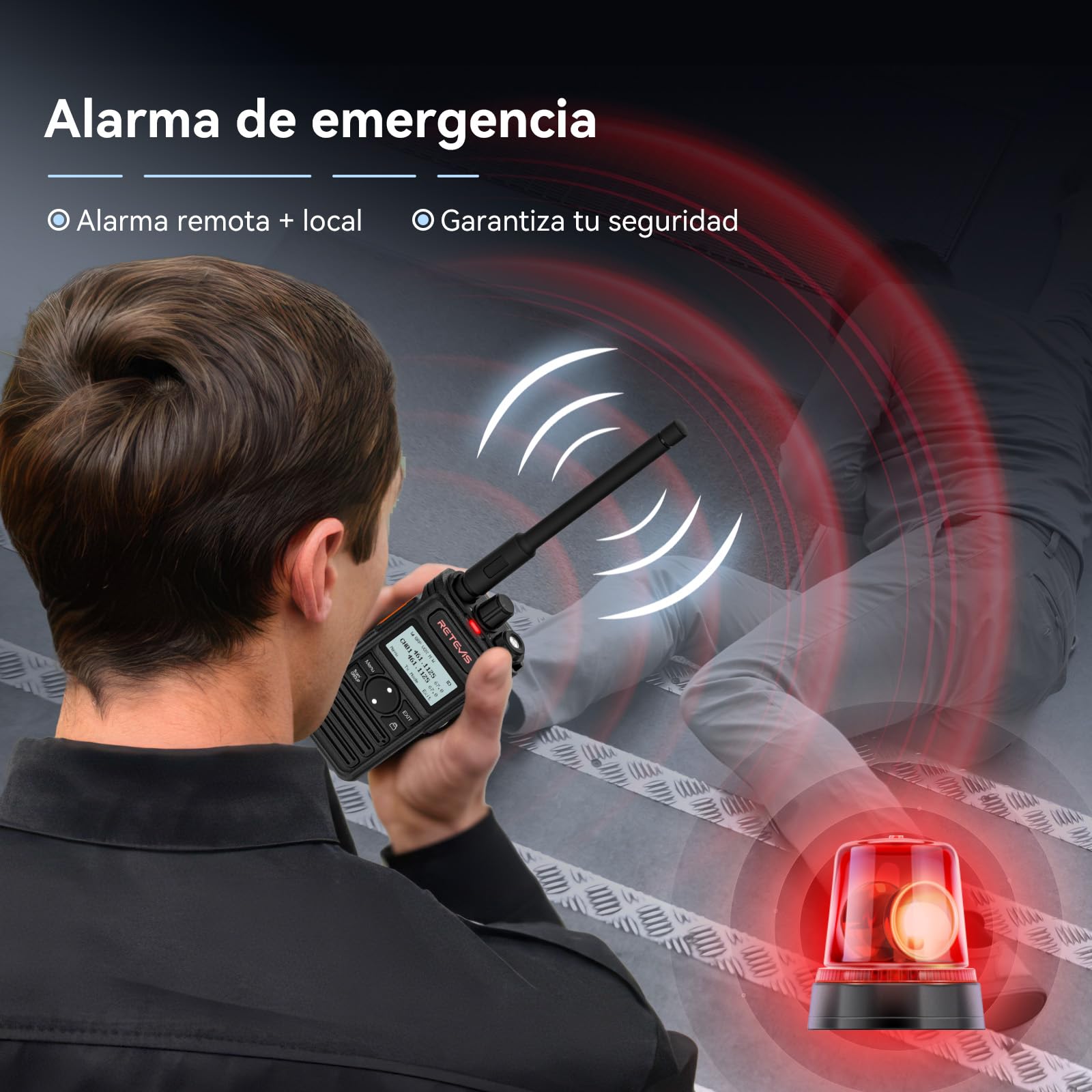 Retevis RT86S Walkie Talkie Profesional, Walkie Talkie para Almacenes | Walkie Talkie Bateria Recargable con Micrófono, Tipo C, Pantalla LCD, 2600 mAh para Construcción, Almacenes, Negro, 2 Piezas