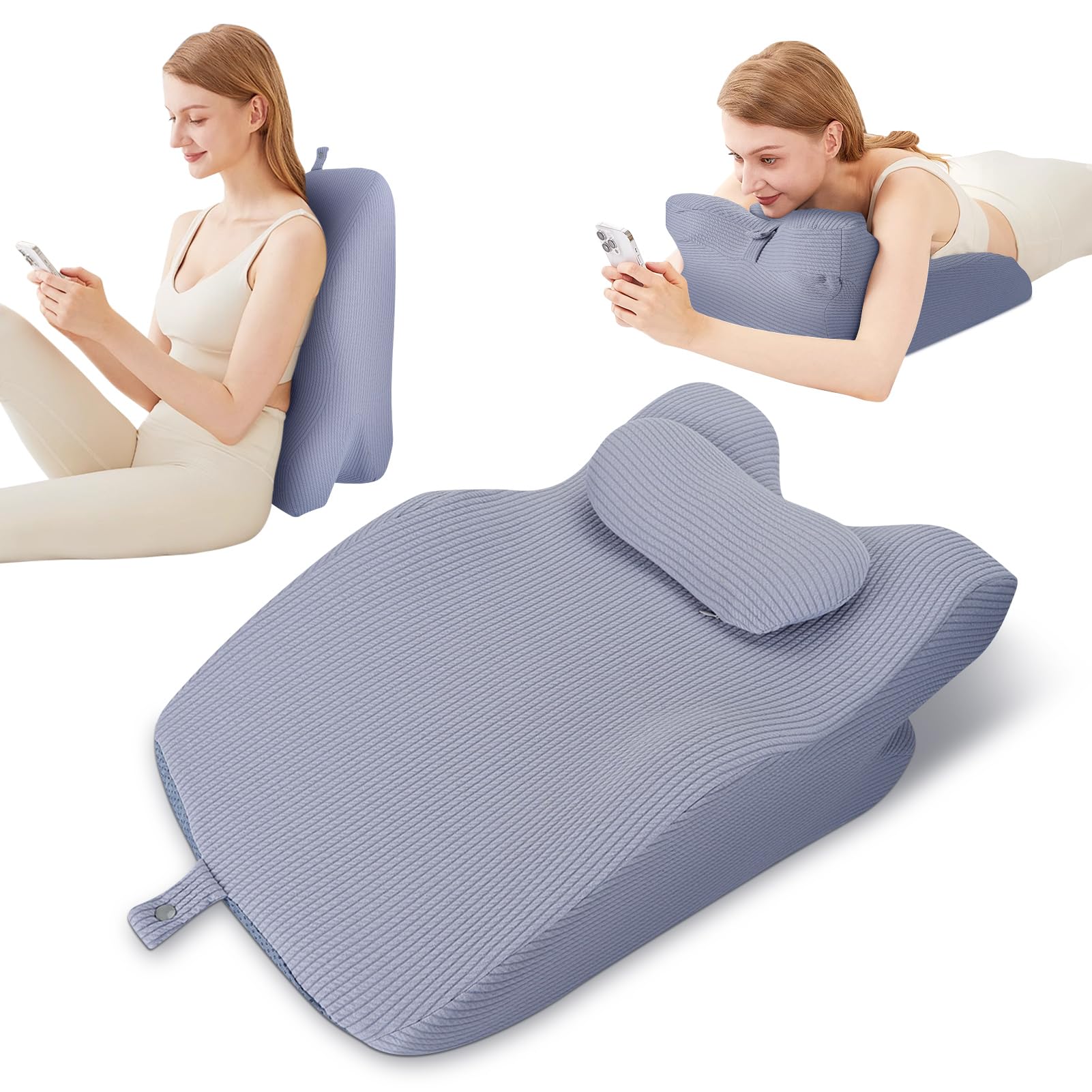 Ausla Almohada Ortopédica, Almohada de Apoyo para el Cuello, Almohada de Espuma Viscoelástica, Almohada para Dormir de Lado, Almohada Ergonómica para la Cabeza contra los Ronquidos y