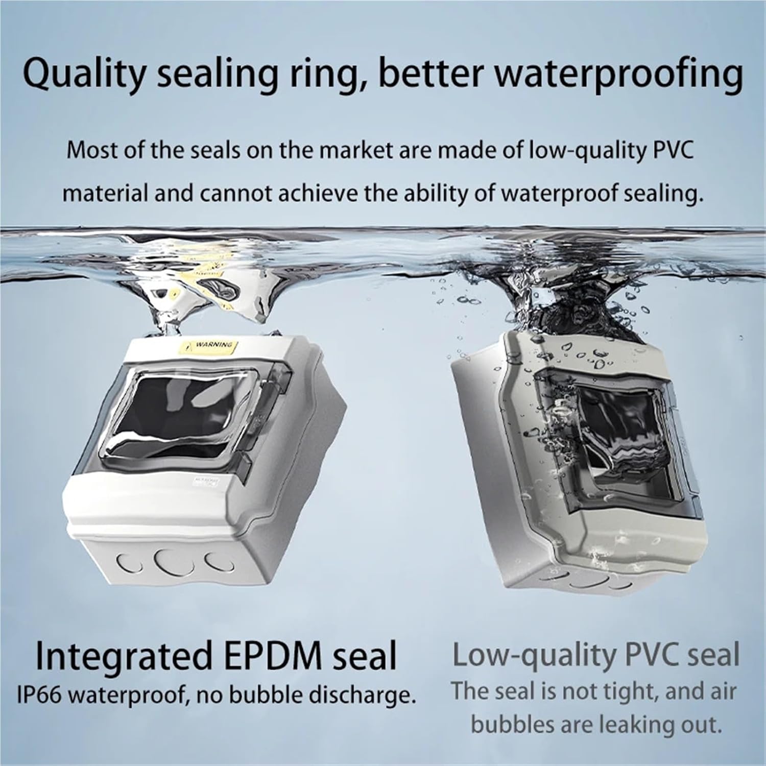 Electrical IP66 Surface Mounted PC+ABS Plastic Waterproof Distribution Box Circuit Breaker Switch Box Indoor Outdoor(4-Circuit)