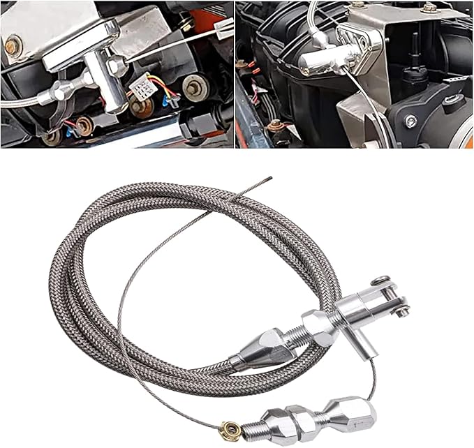 ZKFAR 1 PC Stainless Steel Throttle Cable Kit, 36In Braided