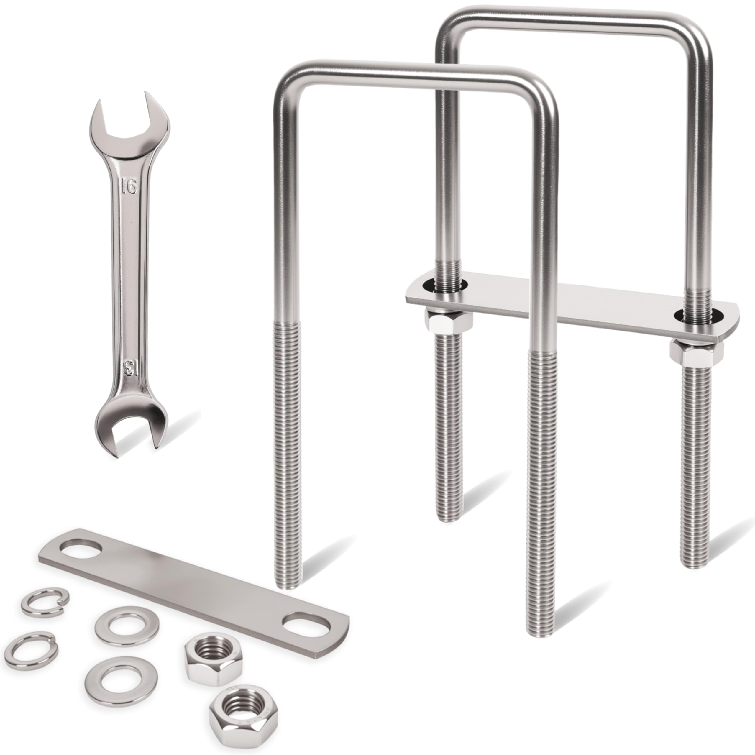 M8 Stainless Steel U-Bolts - 4 Pack -25