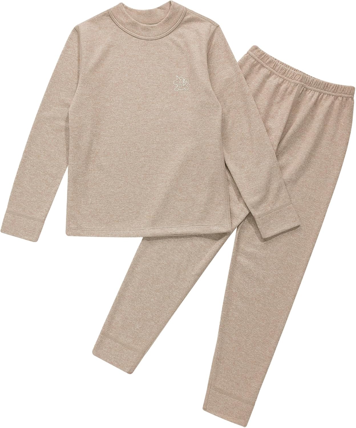 TTAO Kids Girls Boys Thermal Underwear Set Base Layer Long Johns Solid Color Basic Tops and Bottoms Suit
