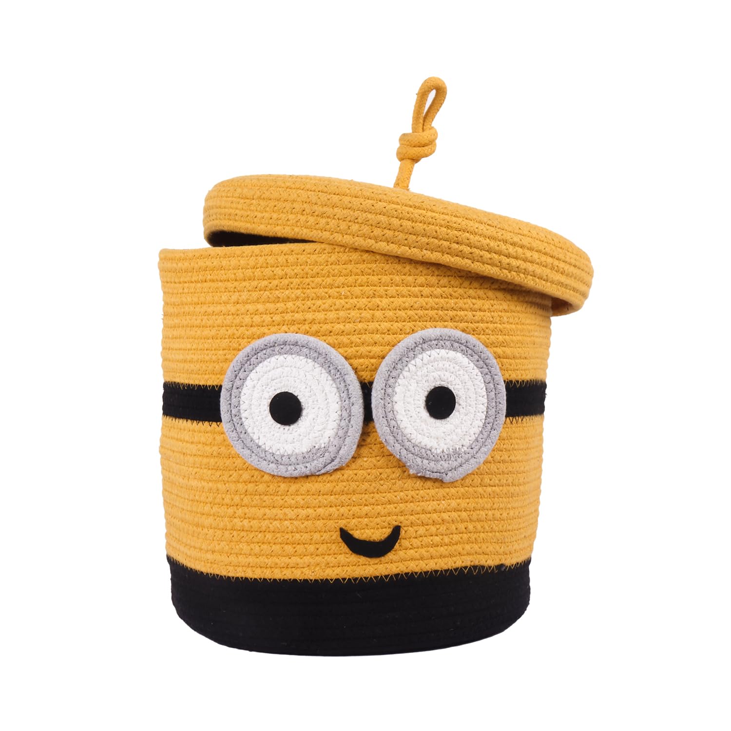 Casa Snug Woven Cotton Rope Round Jute Basket Bin Storage Organizer With Lid for Home, Kitchen, Baby, Foldable Laundry Hamper, Toys, Clothes (B0D5WM2K52) Amazon Price History, Amazon Price Tracker