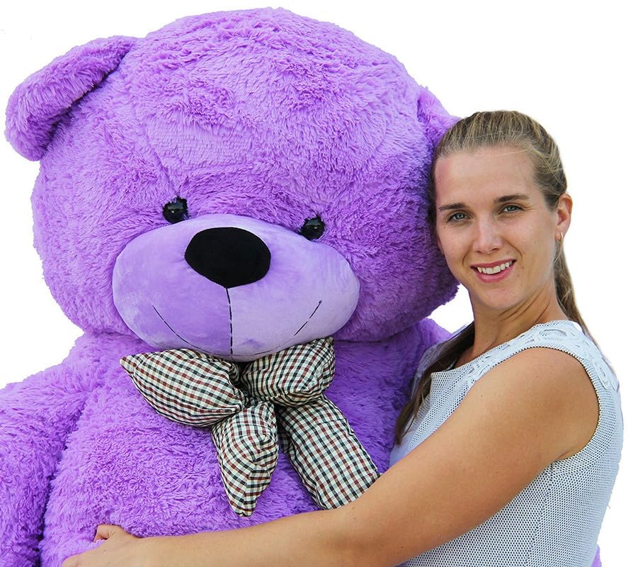 Image of 3 Feet Purple Teddy Bear | Soft Plush Toy for Kids & Adults | Cute Cuddly Stuffed Animal | Birthday, Anniversary & Valentine's Gift for Loved Ones