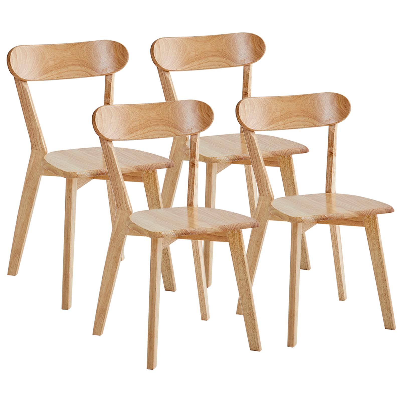 paonne Solid Wood Dining Chairs Set of 4 Louis Wood Kitchen Chairs with Solid Wood Frame and Legs (4)