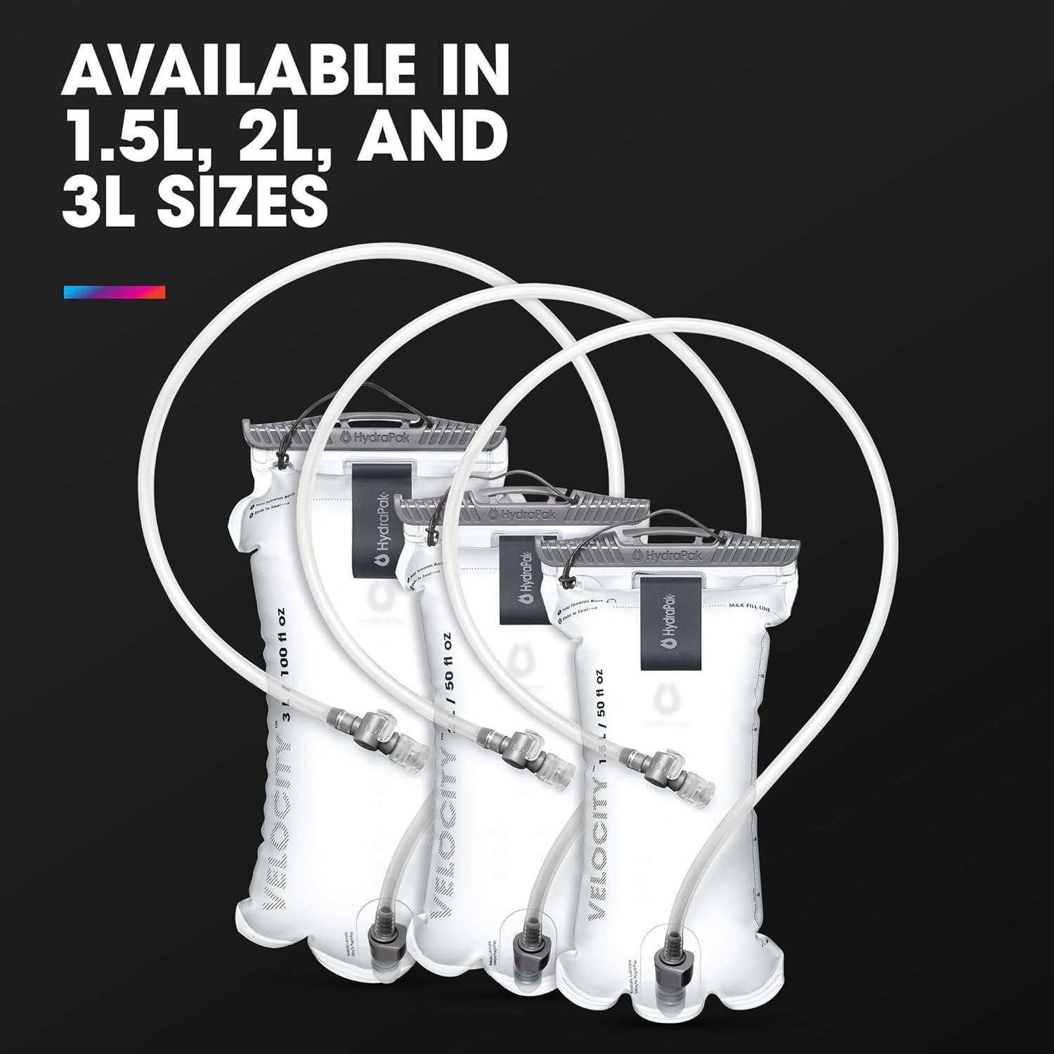 HydraPak Velocity Hydration Reservoir (1.5L or 2L), Slim Profile Water Bladder, Self-Sealing Bite Valve, Leak Proof, Reversible, Dishwasher Safe - Image 5